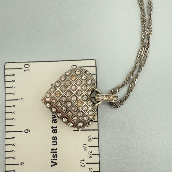 Brighton Puffy Diamond Lace Heart Reversible Pendant Necklace - Picture 10 of 16